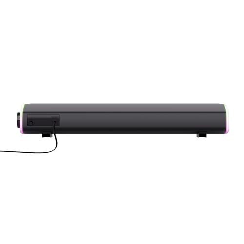 Trust Liro Soundbar PC Speaker, 12 W, Stereo Computer Boxes, Black | RGB LED Lighting, Jack 3.5 mm AUX, USB Operation Sound Bar for PC Laptop Desktop Tablet Smartphone TV - style: soundbar