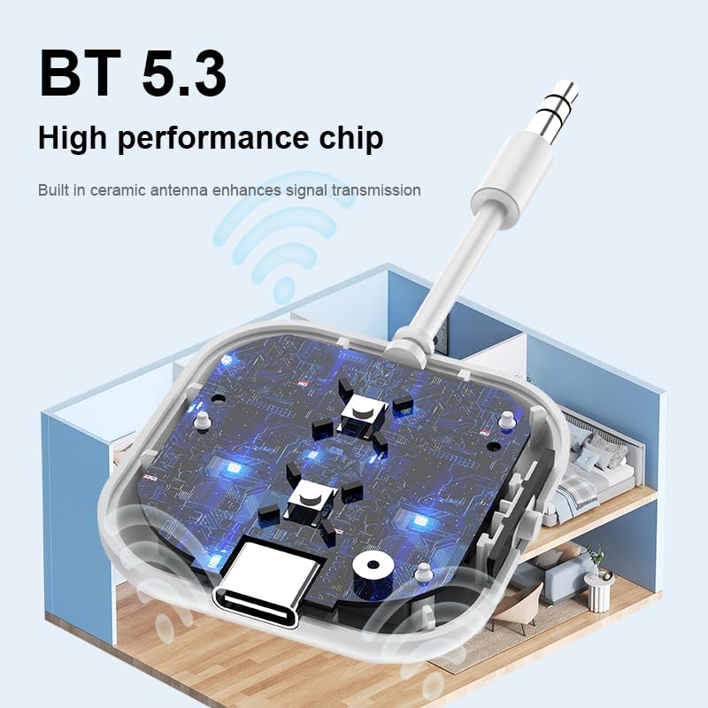 Ultimate Bluetooth 5.3 Wireless Audio Transmitter Receiver up to 2 AirPods/Wireless Headphones - Use with Any 3.5 mm Audio Jack for Airplanes, Gym, TVs, Car/CD-Like Voice Enjoyment and Home Stereo - size: Pro