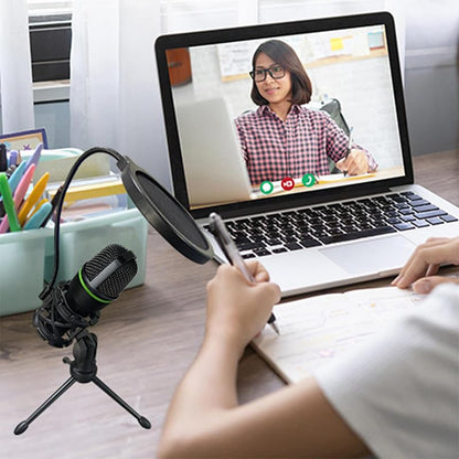 USB Microphone Kit, Plug and Play Streaming Microphone with Desktop Stand for Gaming, Podcast, Recording, and Online Meetings on Laptop and PC