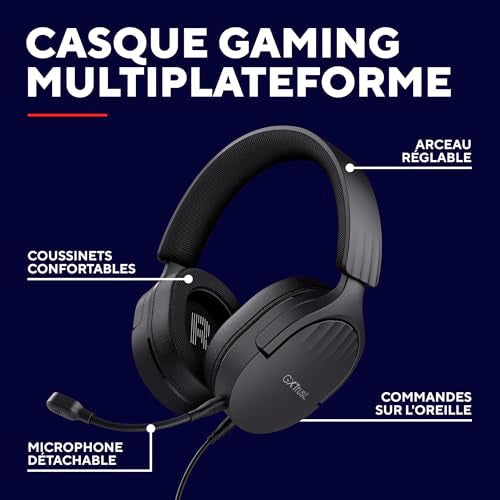Trust Gaming GXT 489 Fayzo Gaming Headset for PC, PS5, PS4, Xbox Series X|S, Switch, Mobile, 3.5 mm Jack, 85% Recycled Plastics, Over-Ear Wired Headphones with Noise Cancelling Microphone - Black - color: Black, style: 3.5mm
