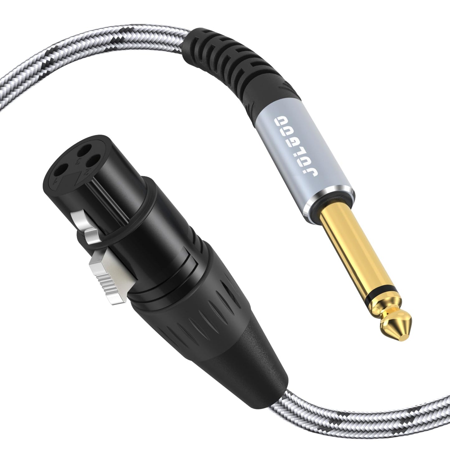 JOLGOO XLR Female to 1/4" 6.35mm Mono TS Cable, Unbalanced XLR Female to 1/4" TS Plug Microphone Cable, 6.6 Feet - size: 6.6 Feet, style: XLR Female to 1/4 TS Male