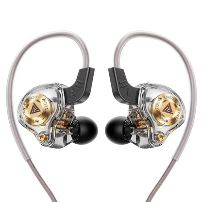 Piluyaa Wired Gaming Headphones IEM Earphones with 1DD，QKZ ENZO in Ear Monitor, HiFi Earbuds, Bass Sound with New 11mm Dynamic Driver for Video Music Gaming (Grey) - color: GREY