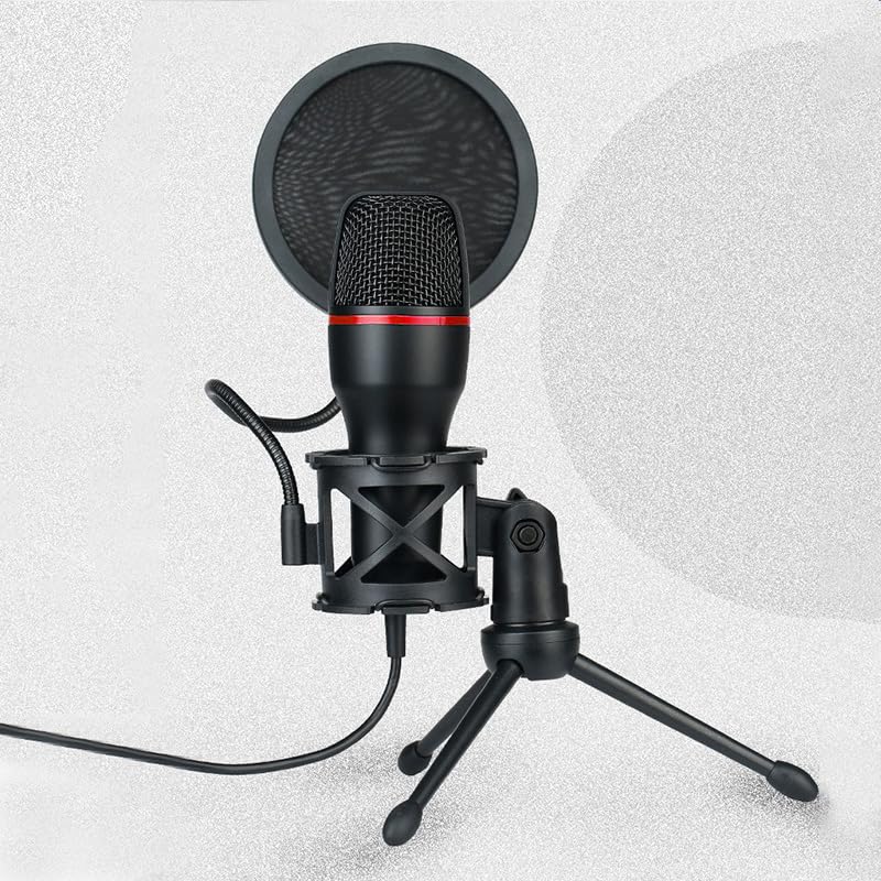 USB Microphone with RGB Light and Tripod Stand for Streaming Podcast Recording Gaming on PC Laptop