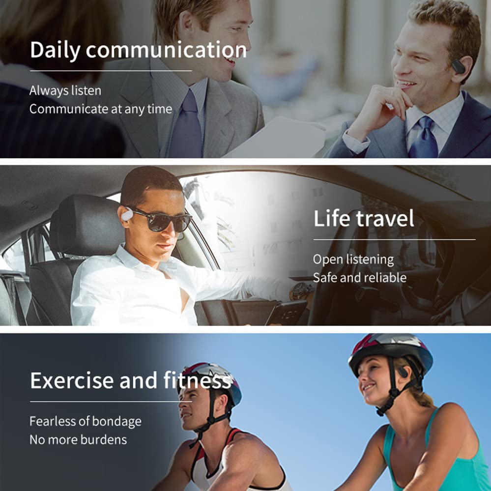 BQXX Open Ear Bluetooth Headphone Single on Ear Bluetooth Headset Wireless Earpiece with earhook Sport Business Earphone Up to 15 Hours Talk Time only Left Earphone