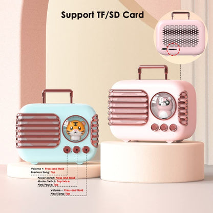 Wireless Bluetooth Speaker, Cute Mini Portable Speaker with TWS Pairing,Loud Sound,4H Playtime, Mic,TF/SD Card, Aux Line,Water-Proof for iOS Android Smartphone Home Office Gift Ideas Pink - color: Blush Pink