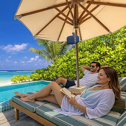 Fisher Portable Bluetooth Speakers, Clip-On Speakers Bluetooth Wireless | IPX5 Waterproof Speaker,10W Peak Power Bluetooth Speaker Stereo HD Sound, BT 5.3, FM Radio, for Pool, Beach, Use Anywhere - color: Navy Blue