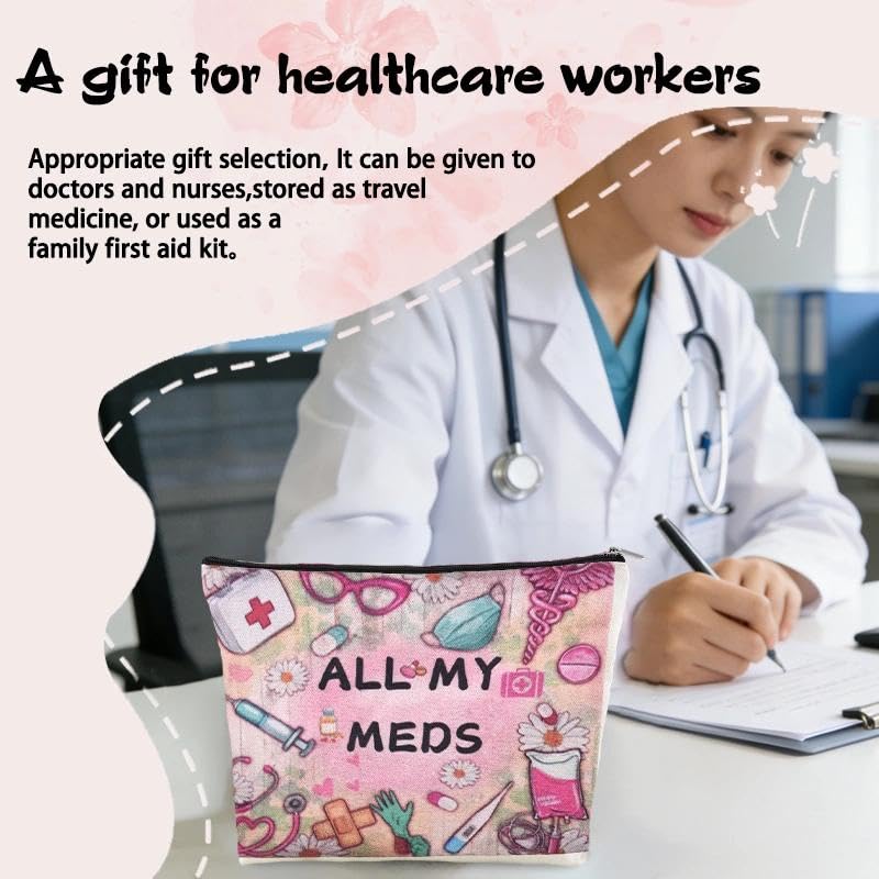 Small Nurse Medical Supply Pouch Bag Emergency Medicine Physician Bag Gifts Pharmacist Doctor Graduates Accessories Family Patient Medication Organizer Nursing School Makeup Bags Survival Med Pouch - color: Small Nurse Medical Supply Pouch Bag