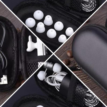 ARTIBETTER Shockproof Headphone Storage Bag Compact Case with Zipper Organizer for Earbuds Electronic Accessories Portable Carrying Pouch