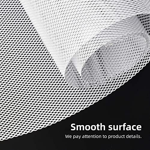 AggAuto Universal 40"x13" Car Grill Mesh 3x6mm Rhombic Hole White | Aluminum Alloy Automotive Grille Insert Bumper, One of the Most Multifunctional Shape Grids 100x33cm - size: 3x6mm Rhombus - White