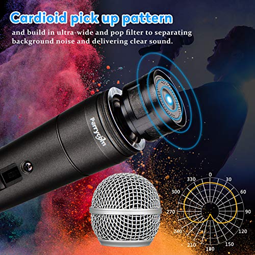 Perrycom Professional Dynamic Vocal Microphone with On and Off Switch, Cardioid Handheld Metal Mic for Singing, Compatible with AMP/Speaker/Mixer,Black Clip,XLR Gold-Plating Conn(TM58S) - style: Cardioid