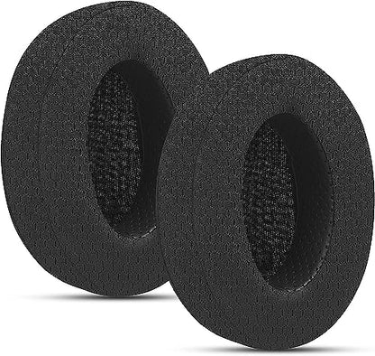 Upgraded Earpads for HyperX Cloud/Alpha, Audio Technica M50X/M40X- Black | Replacement ear pads Also for MDR-7506, Turtle Beach Stealth 400/600 & More - Cushions with Breathable Mesh Fabric