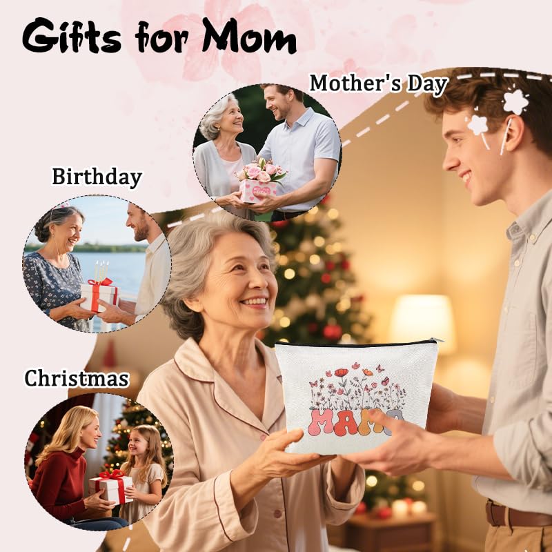 Small Mama Makeup Bag Pouch Birthday Mothers Day Gifts for Mom from Daughter Son Mom Things Stuff Bag Mother Accessories Pouch Cosmetic Bags for Women Mum Mama Appreciation Gifts Mommy Travel Pouches - color: Small Mama Makeup Bag Pouch