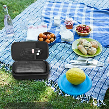 BOVKE Hard Travel Speaker Case for Bose New SoundLink Flex Speaker (2nd Gen) / Bose SoundLink Flex Bluetooth Portable Speaker, Extra Mesh Pocket for Bose Speaker Charger, Charging Cables, Black - color: Black