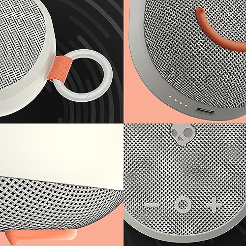 Skullcandy Kilo Wireless Bluetooth Speaker - IPX7 Waterproof Mini Bluetooth Speaker with 24 Hour Battery, Downward Firing Passive Radiator, and True Wireless Pairing - Perfect for Outdoor (Bone) - color: Old Bone