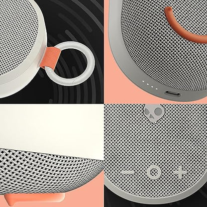 Skullcandy Kilo Wireless Bluetooth Speaker - IPX7 Waterproof Mini Bluetooth Speaker with 24 Hour Battery, Downward Firing Passive Radiator, and True Wireless Pairing - Perfect for Outdoor (Bone) - color: Old Bone