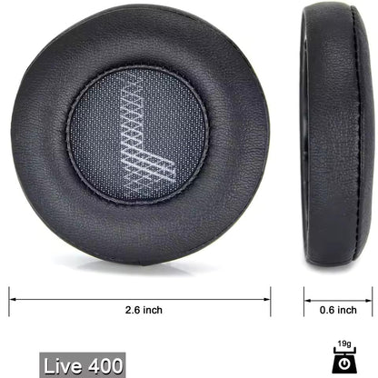 Live 400 BT Earpads - live400 Replacement Ear Pads Cover Cushions Foam Compatible with JBL Live 400BT On-Ear Wireless Headphones,High-Density Noise Cancelling Foam,Softer Leather - Black