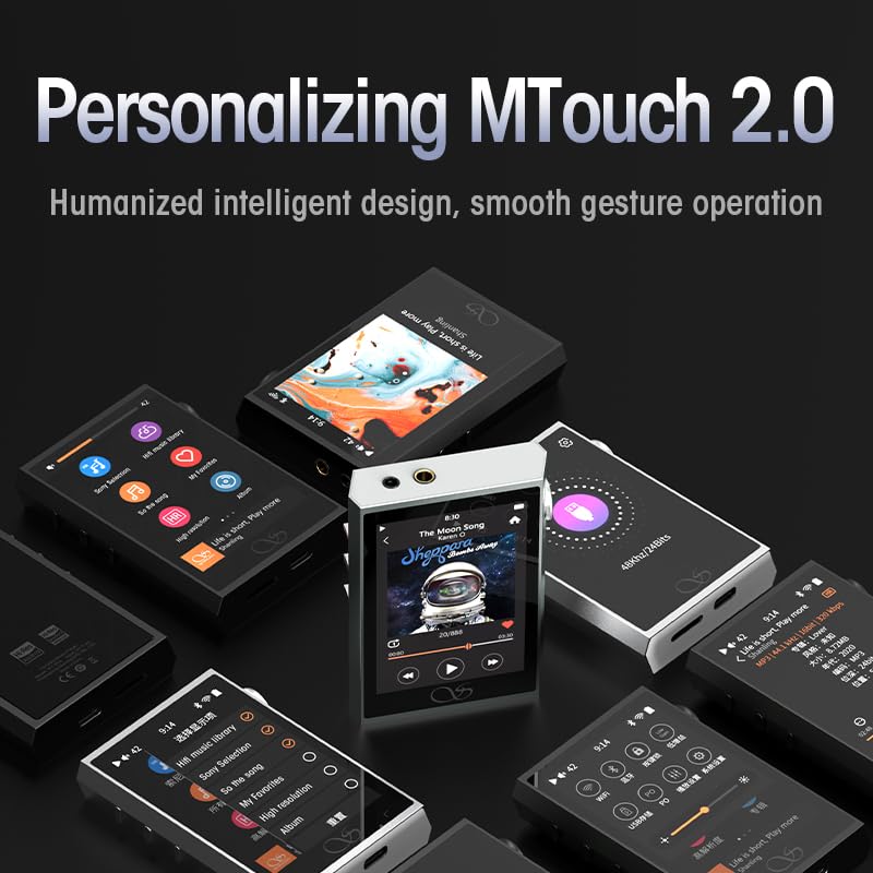 SHANLING M1 Plus Music Player Mini Portable DAP with Bluetooth 5.2 | LDAC/WiFi/DLNA/Airplay/Tidal Streaming, Lossless DSD Hi-Res Support Up to 2TB Micro SD (Grey) - color: Grey