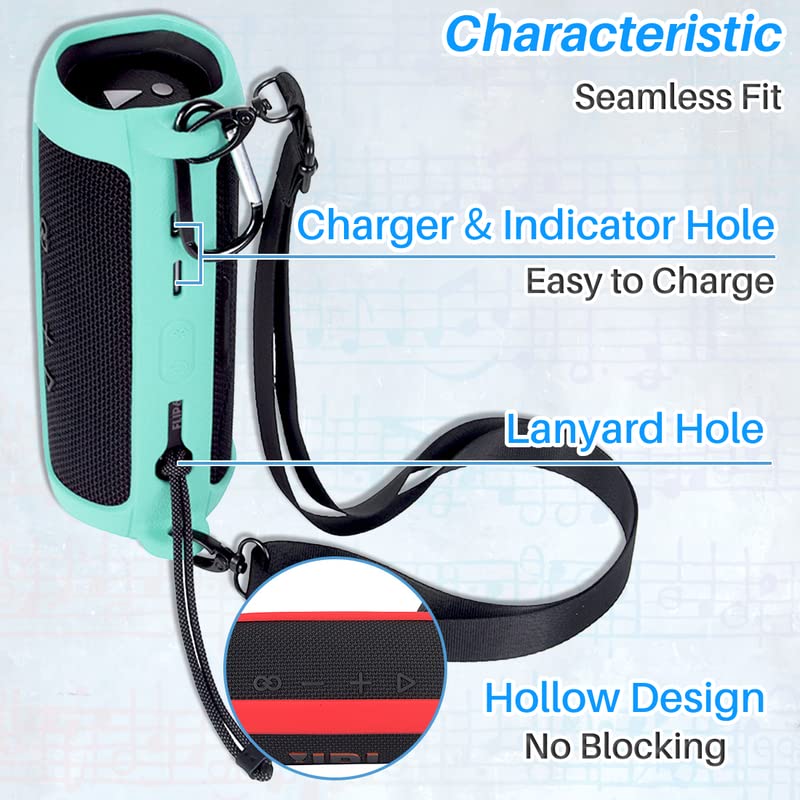 Bluetooth Speaker Carrying Case Silicone Speaker Protective Case Sleeve Cover Shock Resistant Accessories for JBL Flip 6 Orange