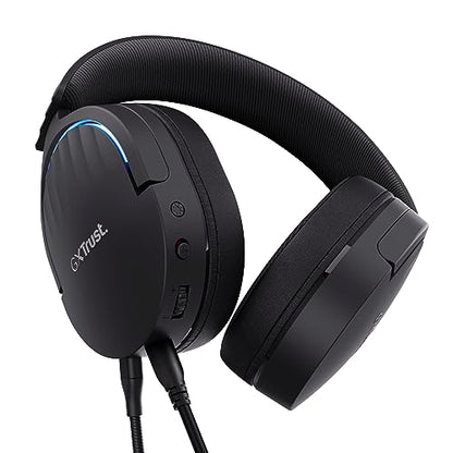 Trust Gaming GXT 490 Fayzo USB Gaming Headset 7.1 Surround Sound, 50mm Drivers, 85% Recycled Plastics, RGB Over-Ear Wired Headphones, with Noise Cancelling Microphone for PC PS5 - Black - color: Black, style: USB 7.1 Surround Sound