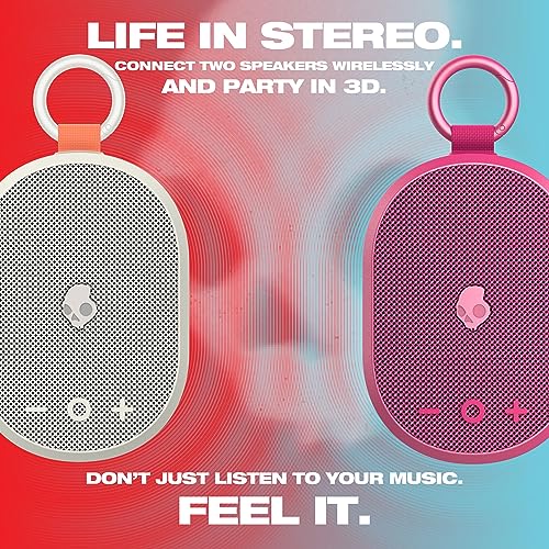 Skullcandy Kilo Wireless Bluetooth Speaker - IPX7 Waterproof Mini Bluetooth Speaker with 24 Hour Battery, Downward Firing Passive Radiator, and True Wireless Pairing - Perfect for Outdoor (Bone) - color: Old Bone