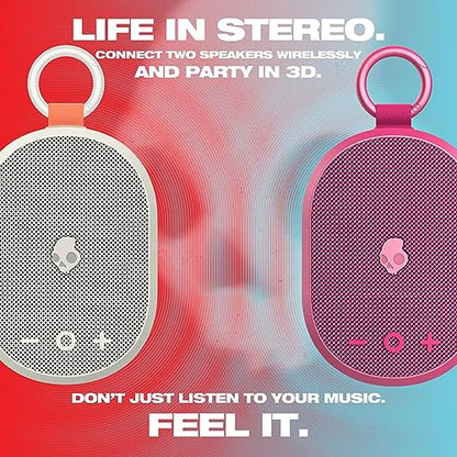 Skullcandy Kilo Wireless Bluetooth Speaker - IPX7 Waterproof Mini Bluetooth Speaker with 24 Hour Battery, Downward Firing Passive Radiator, and True Wireless Pairing - Perfect for Outdoor (Bone) - color: Old Bone