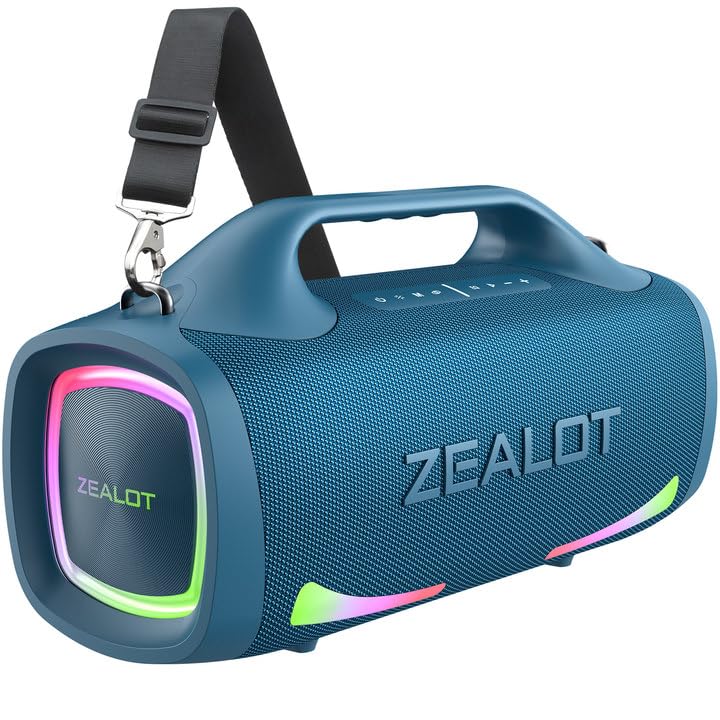 ZEALOT Bluetooth Speaker, 120W Booming Sound Speakers Wireless, Dual Pairing, XBass, BT 5.3, 24000mAh Power Bank, Portable Outdoor Waterproof Speaker for Camping, Beach Party（Dark Blue） - color: Dark Blue