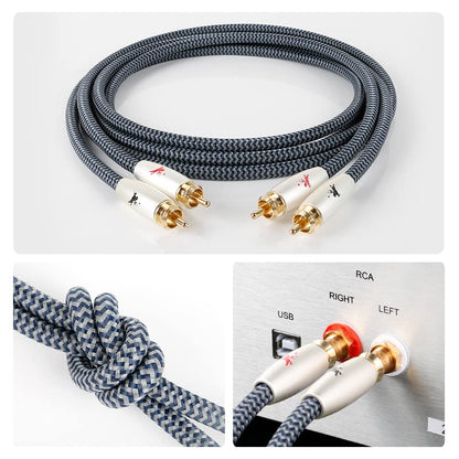 Premium 2RCA Audio Cable, Dual Male to Male, 1m(3.2ft), 24K Gold-Plated, OFC, for Turntable/Amp/Speaker/Audio - color: 2RCA Cable, size: 3.2FT/1m