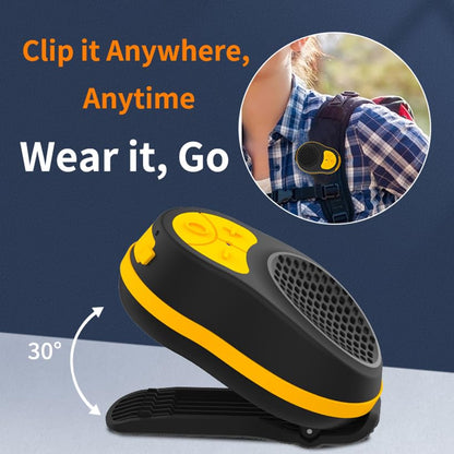 STDFORU Wearable Bluetooth Speaker Clip On, Waterproof Bluetooth Speaker, Mini Portable Speaker with Microphone for Workout Running Up to 24H Playtime (Black+Yellow)