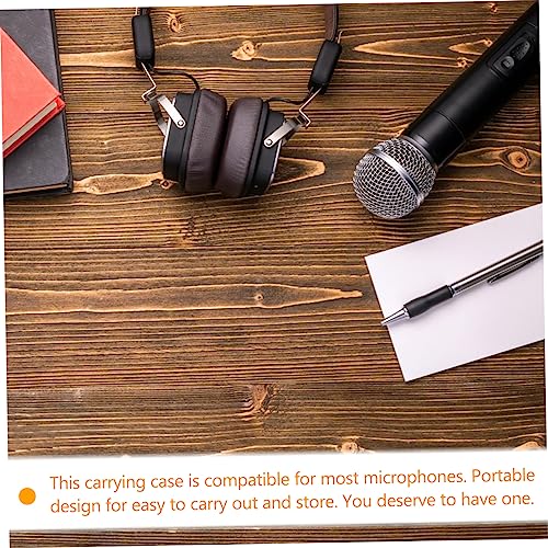 Black EVA Microphone Case, Large Capacity Mic Storage Bag