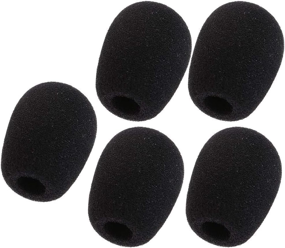 5-Pack Professional Foam Windshield for Shure CVG18-B/C - Studio-Grade Microphone Filter for Gooseneck Condenser Mics, Black Sponge Noise Reduction Covers