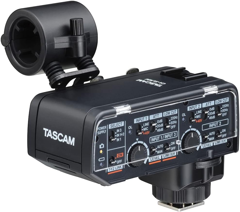 Tascam FUJIFILM Kit XLR Microphone Adapter for Mirrorless Cameras, Black (CA-XLR2d-F)