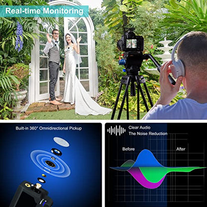 KIMAFUN Dual Wireless Lavalier Microphone for Camera, 2 Pack Lapel Mic for Interview Live Stream KM-G50-2 - size: 3.5MM-2Tx1Rx