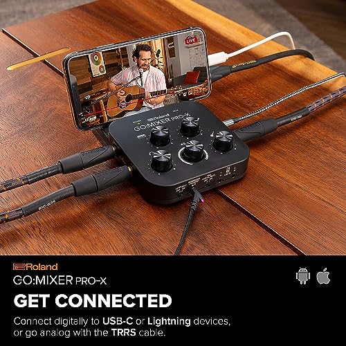 Roland GO:MIXER PRO-X Audio Mixer for Smartphones | Connect and Mix up to 7 Audio Sources | Add Studio Quality Audio to your Social Content and Livestreams