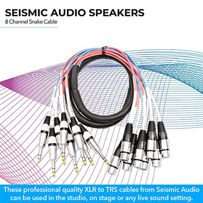 Seismic Audio Speakers 8 Channel Snake Cables, 5’ XLR Female To ¼” TRS Snake Cable - size: 5'