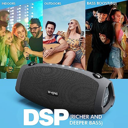 W-KING Portable Loud Bluetooth Speakers, 120W Max with Wireless Microphone