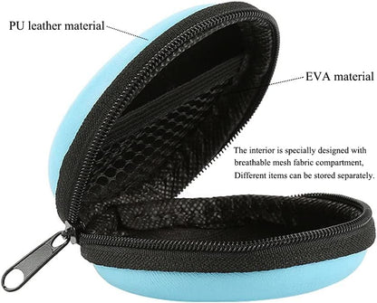 AKOAK 6 Pcs Portable Round Earphone Storage Box USB Data Cable Hard Disk Zipper Bag Storage Bag