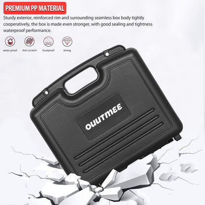 Portable Hard Case 12.2" x 9.85" x 3.77" with Customizable Diced Foam | Protects for Equipments, Electronics, Tools, Microphones, Recorder and More - size: 12"