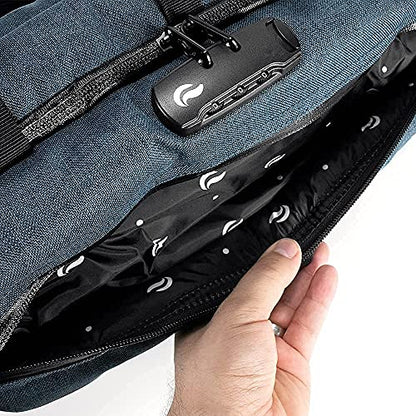Skunk Duffle bag Medium 16"- Smell Proof - With combo lock - PATENT PENDING (Blue Navy, 16"x7.5") - color: Blue Navy