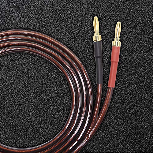 XMSJSIY HiFi OFC Speaker Wire with Spade Plug to Banana Plug Speaker Jumper Cable, 4 Banana Plug to 4 Y-Shaped Fork Plug Gold-Plated Extension Jumper for Speaker Amplifiet -2M（6.56Ft