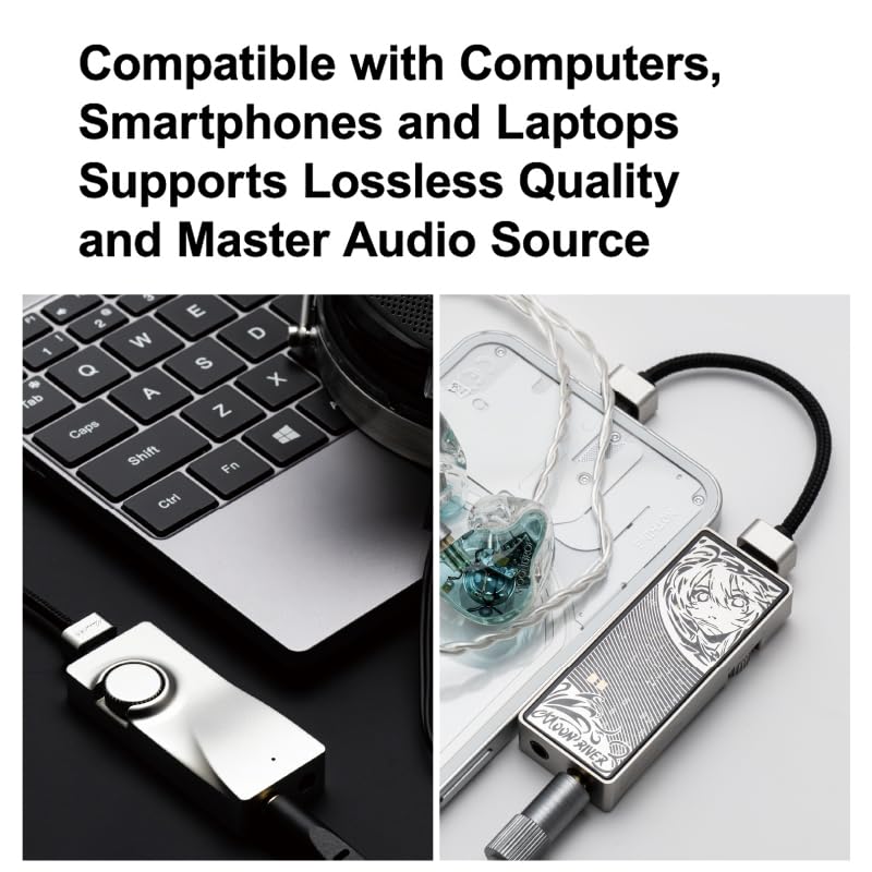 Moondrop MOONRIVER 3 Headphone Amplifier 32Bit/384kHz PCM Decoding with Detachable Type-C Cable 3.5mm+4.4mm Output Connectors