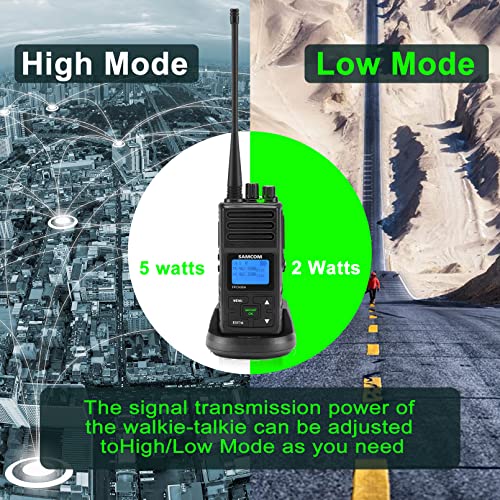 SAMCOM Upgraded Frequency FPCN30A Walkie Talkies for Adults Long Range | with Earpiece 24-Hour Battery Life,Programmable, 5W High Power, Dual PTT, Group Call, for Business Construction,2Pack