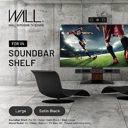 WALL 46.5" Soundbar Shelf for TV Stand V4 Model, Satin Black | Compatible with WALL V4 Model, Creates a Floating Look for Soundbars, Remotes& Small Devices, Flexible Placement