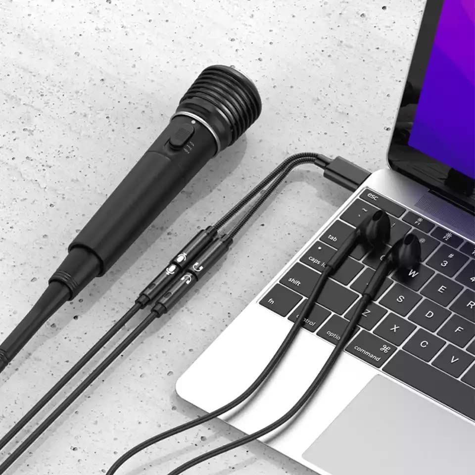 USB to 3.5mm Jack Audio Adapter, USB Audio Cable, External Sound Card USB to Headphone and Mic Adapter, USB 2.0 Male to Dual 3.5mm Female Headset TRS Jack for PS4, PC, Laptop, Gaming Headset Headphone