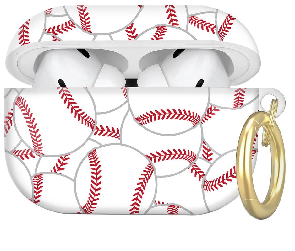 Compatible with AirPod Pro 2nd//1st Generation Case Cover with Key Chain,Full Protective Shockproof Wireless Headphone Case for Airpod Pro 2023/2022/2019(Baseball Wallpaper) - color: Baseball Wallpaper