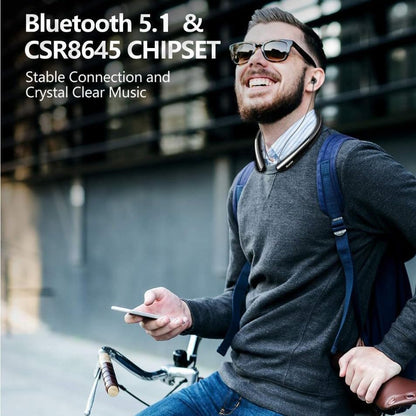Neckband Bluetooth Headphones, 24H Battery with Auto-Retractable in-Ear Earbuds, HiFi Stereo Sound & Hybrid Active Noise Cancelling for Sports, Gym, Running, Workout, Hands-Free Calling（Blue） - color: Blue