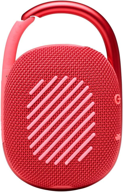 JBL Clip 4 Portable Bluetooth Speaker - Red, IP67 Waterproof, Dustproof, 10 Hours Playtime, Integrated Carabiner, Ultra-Portable Design, Bold Style, Rich Pro Sound, Includes Pouch, JBLCLIP4Red-Pouch