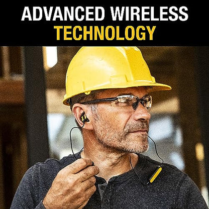 DEWALT Heavy Duty Neckband Bluetooth Earbuds, Wireless Bluetooth 5.2 | Headphones w/Microphone, Lightweight Comfort, IP56 Waterproof, Deep Bass Strong Beat, 20H Playtime, Jobsite Behind-Neck - color: Yellow-1
