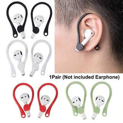 2-Pack Silicone Ear Hooks for AirPods - Non-Slip Anti-Lost Earbuds Holders for Workouts, Running & Daily Use (green) - color: green