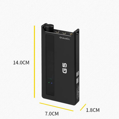 Fanmusic Topping G5 Headphone Amplifier Portable ES9068AS DAC&Amp LDAC Hi-res Audio Support up to DSD512 768kHz (Silver) - color: Silver