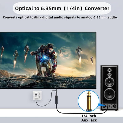 192KHz DAC Optical to 6.35mm TRS Stereo Converter,Optical Audio Cable to 1/4" AUX Cable Adapter,Digital to Analog Audio Converter for HDTV DVD Set-top Boxes(O-ptical to 1/4") Aux Cable - 3FT - size: 3FT